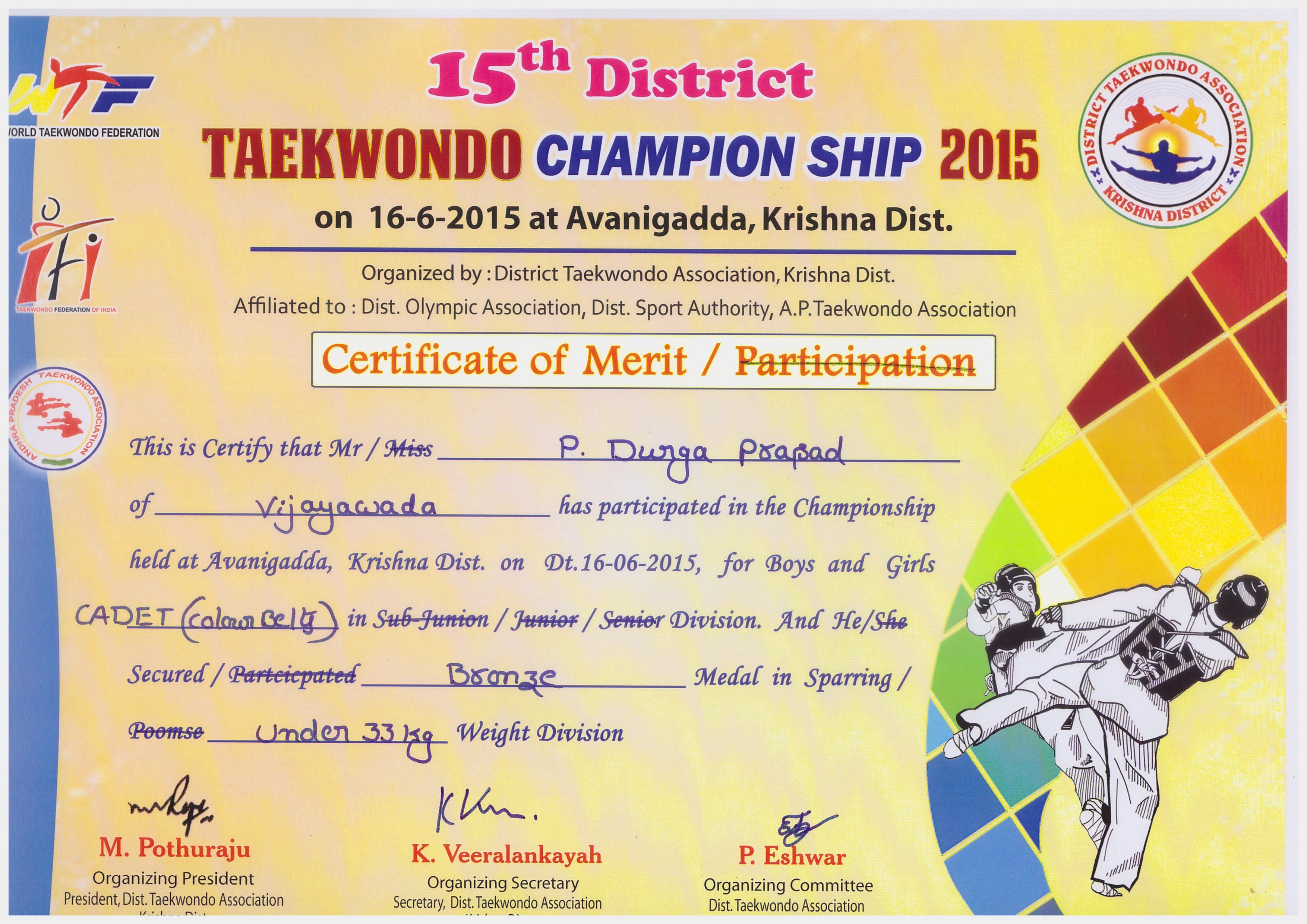 Hope for Humanity Taekwando Winners