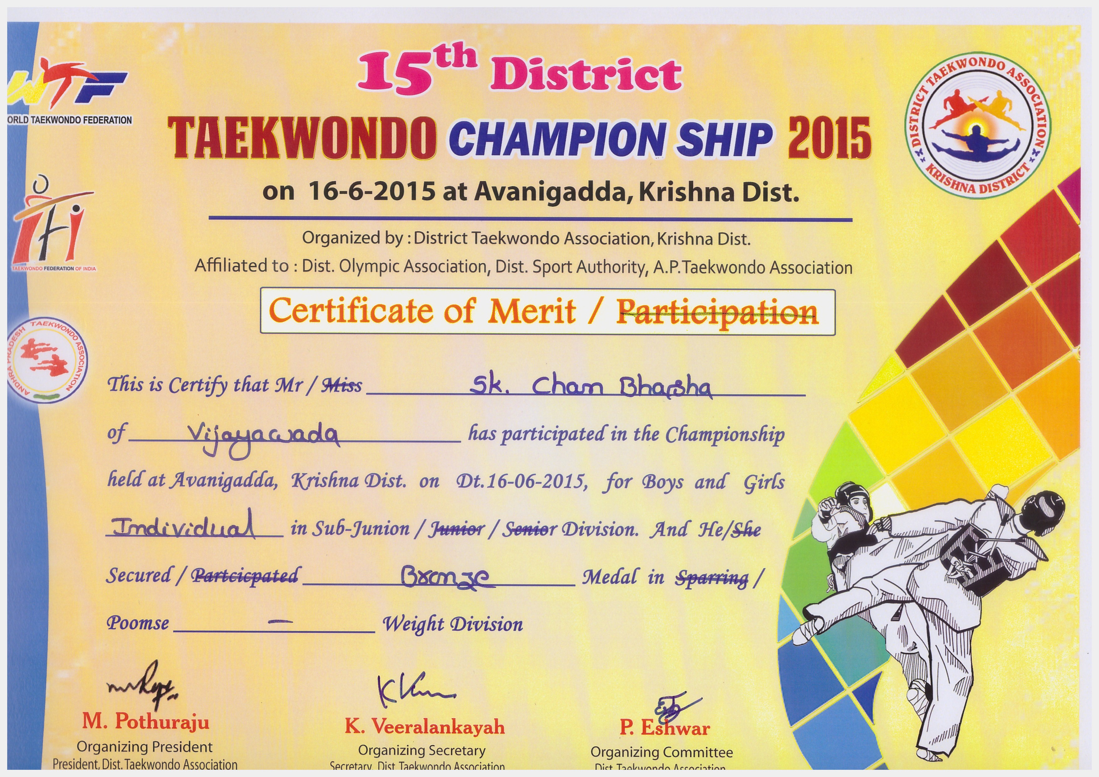 Hope for Humanity Taekwando Winners